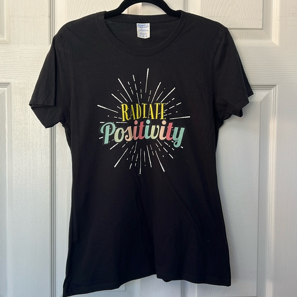 Port & Company Radiate Positivity Black Medium Tshirt